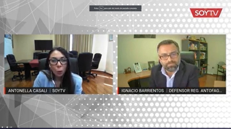 Entrevistado via streaming por "Soy TV", el Defensor Regional de Antofagasta destac&oacute; el trabajo de las defensas especializadas.