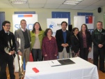La intendenta, Mor&iacute;n Contreras, junto a los directores de servicios comprometidos 