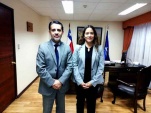 La Defensora Regional (s), Daniela B&aacute;ez junto al Presidnete de la Corte de Apelaciones de Rancagua, Pedro Caro.