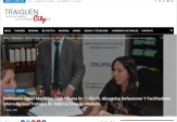 El equipo de la DPM en Collipulli: el defensor Ricardo C&aacute;ceres, la asistente Lorena Fari&ntilde;a y la facilitadora intercultural Rosa Huenchumilla.