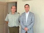 El director del departamento de derechos humanos de Carabineros, coronel Rodney Weber junto al Defensor Regional de O'Higgins, Alberto Ortega.