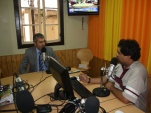 Ra&uacute;l Palma (izquierda) fue entrevistado por Mauricio Guerrero para el programa "Central de Noticias", de radio Amiga.