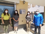 La Defensora Local Jefe Occidente Mirzi Ja&ntilde;a y el equipo regional de la Metropolitana Sur en el  lanzamiento de las nuevas defensorias  locales.