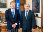 El Defensor Nacional y Coordinador General de Aidef, Andr&eacute;s Mahnke, junto al Secretario General de la OEA, Luis Almagro.