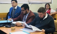 El defensor, Giancarlo Fiocco en audiencia en Tribunal de Caldera.