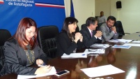 La defensora junto a la Ministra Blanco, el Intendente Valentin Volta y el seremi Marcelo Encina