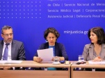 El Defensor Nacional junto a las ministras de Medioambiente, Maisa Rojas, y de Justicia y Derechos Humanos, Marcela R&iacute;os.