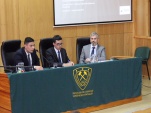 El Defensor Regional de Atacama, Ra&uacute;l Palma, al exponer sobre el rol del defensor p&uacute;blico y los derechos del imputado, entre otros temas.