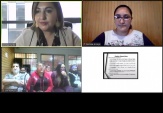 Durante la charla la defensora Andrea Hunter y la trabajadora social Romina Arroyo