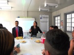 Los defensores juveniles en un momento de la charla desarrollada ante j&oacute;venes que cumplen r&eacute;gimen cerrado en Iquique.