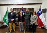 Defensor penitenciario Carlos Vera,la Defensora Regional, Daniela B&aacute;ez, el alcaide, Alex Miranda y la jefa de Estudios de la DRMN,Sandra Haro.