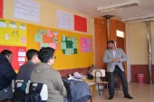 Defensor Irving Rodriguez y el asistente social Francisco Marileo trabajaron junto a los estudiantes del colegio Alonso Ercilla en La Araucan&iacute;a 