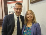 Ximena Silva junto a Carlos Mora, Defensor Nacional.