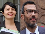 Los defensores penales p&uacute;blicos con especialidad juvenil, Yamil Cabrera y Natalia Andrade.