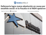 BiobioChile.cl, junto a otros medios de destacaron este y otros fallos absolutorios logrados en causas del estallido social