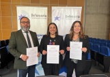 Los defensores regionales de la DRMN- DRMS junto a la coordinadora de Juntos por la reinserci&oacute;n.