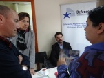 Defensora regional Gustava Aguilar, defensor local Pablo Santander y el defensor penal juvenil Richard Maldonado atendieron consultas de los usuarios 