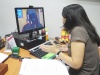 La defensora juvenil B&aacute;rbara Antivero durante la video conferencia.