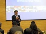 El Defensor Nacional, Andr&eacute;s Mahnke, al inaugurar ayer la jornada de planificaci&oacute;n 2015.