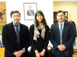 En la imagen, el trabajador social Cristian Hinostroza, la seremi de Justicia, Patricia Rada, y el jefe de Estudios, Gustavo Pe&ntilde;ailillo.