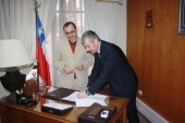 El Presidente de la Corte de Apelaciones de Copiap&oacute;, Antonio Ulloa junto al Defensor Regional, Ra&uacute;l Palma.