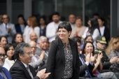 La Defensora Nacional durante la actividad. 