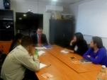 Sergio Zenteno, Jefe de Estudios de la Regional junto a Javiera Cerda,  Responsable del &Aacute;rea Social de la ONG Servicio Jesuita Migrantes