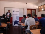 En la sala de clases del CDP de Mulch&eacute;n  se realiz&oacute; el encuentro con profesionales de la Unidad de Estudios del Biob&iacute;o y la defensa penitencia de Los 
