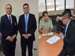 El Defensor junto a las m&aacute;ximas jefaturas de la PDI y de Carabineros de Tarapac&aacute;.
