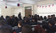 180 estudiantes asistieron a la charla en el Liceo Sim&oacute;n Bol&iacute;var de Rancagua