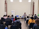 La defensora p&uacute;blica Alicia Rojas durante la charla.