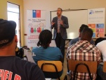 El Jefe de Estudios, Sergio Zenteno, junto a las colonias Colombiana, Peruana, Boliviana y en especial la comunidad Dominicana en Arica
