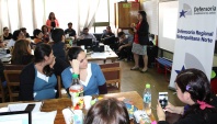 Mar&iacute;a fernanda Aguilera expone sobre Ley RPA y Proyecto Inocentes a Asociaci&oacute;n de Profesores Municipales de Macul