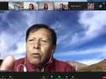 Don Francisco Roque, de la comunidad precordillerana de Chiapa, en la charla por videconferencia con pueblos ind&iacute;genas de Tarapac&aacute;.