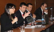 La Ministra de Justicia Javiera Blanco -junto a Mauricio Duce y Carlos Mora- particip&oacute; en el Primer Coloqui&oacute; entre la DRMN y la Fiscal&iacute;a Centro Norte 