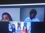 La defensora Gloria Castro y la trabajadora social Paola Troncoso se reunen por video conferencia con los imputados
