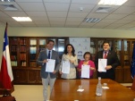 En la Biblioteca de la Corte de Apelaciones: Luis Felipe Romero, B&aacute;rbara Katz, Mar&iacute;a Elena Llanos y Alberto Chiffelle