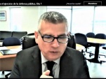 El Defensor Nacional (S), Marco Montero, al intervenir ayer en el inicio del curso para defensores/as p&uacute;blicos/as de la regi&oacute;n.