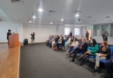 La charla cont&oacute; con la exposici&oacute;n de la jefa del Departamento de Adultos de la Divisi&oacute;n de Reinserci&oacute;n Social del MINJU Marcela Corval&aacute;n