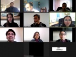 Escena de la jornada por videoconferencia, encabezada por el Defensor Local Jefe de Iquique.