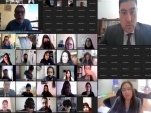 Vistas de los asistentes a la charla por videoconferencia.