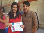 La asistente social, Yesenia Cort&eacute;s junto a uno de los profesores del curso y representante de la Asociaci&oacute;n de Sordos de Atacama, David Berrios.