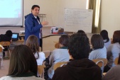 El defensor local jefe de Calama junto a la defensora juvenil brindaron charla a jovenes de Sequitor