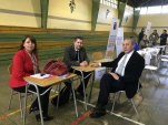 Los defensores Mar&iacute;a Soledad Llorente, Hardy Groethe y el Defensor Regional Erwin Neumann. 