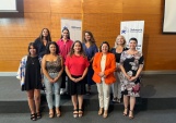 Las defensoras regionales Daniela B&aacute;ez y Loreto Flores, junto a las acad&eacute;micas y representantes de la Sociedad Civil.