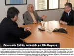  Recorte de la primera plana del diario El Longino, que destaca las gestiones para que la Defensor&iacute;a Penal P&uacute;blica de instale en Alto Hospicio.