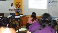 El jefe de Estudios de la Defensor&iacute;a Regional de Antofagasta,  Ignacio Barrientos en taller para perioidistas