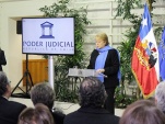 La Presidenta Michele Bachelet, destac&oacute; el trabajo de la Corte de San Miguel en estos 38 a&ntilde;os.