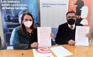 La directora regional de Sence, Claudia Meneses y el Defensor Regional Ignacio Barrientos firmaron convenio de colaboraci&oacute;n interinsticional