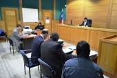 Defensores Penal Mapuche Jaime L&oacute;pez y Ricardo C&aacute;ceres en la primera audiencia en la Sala Especializada del TG de Temuco